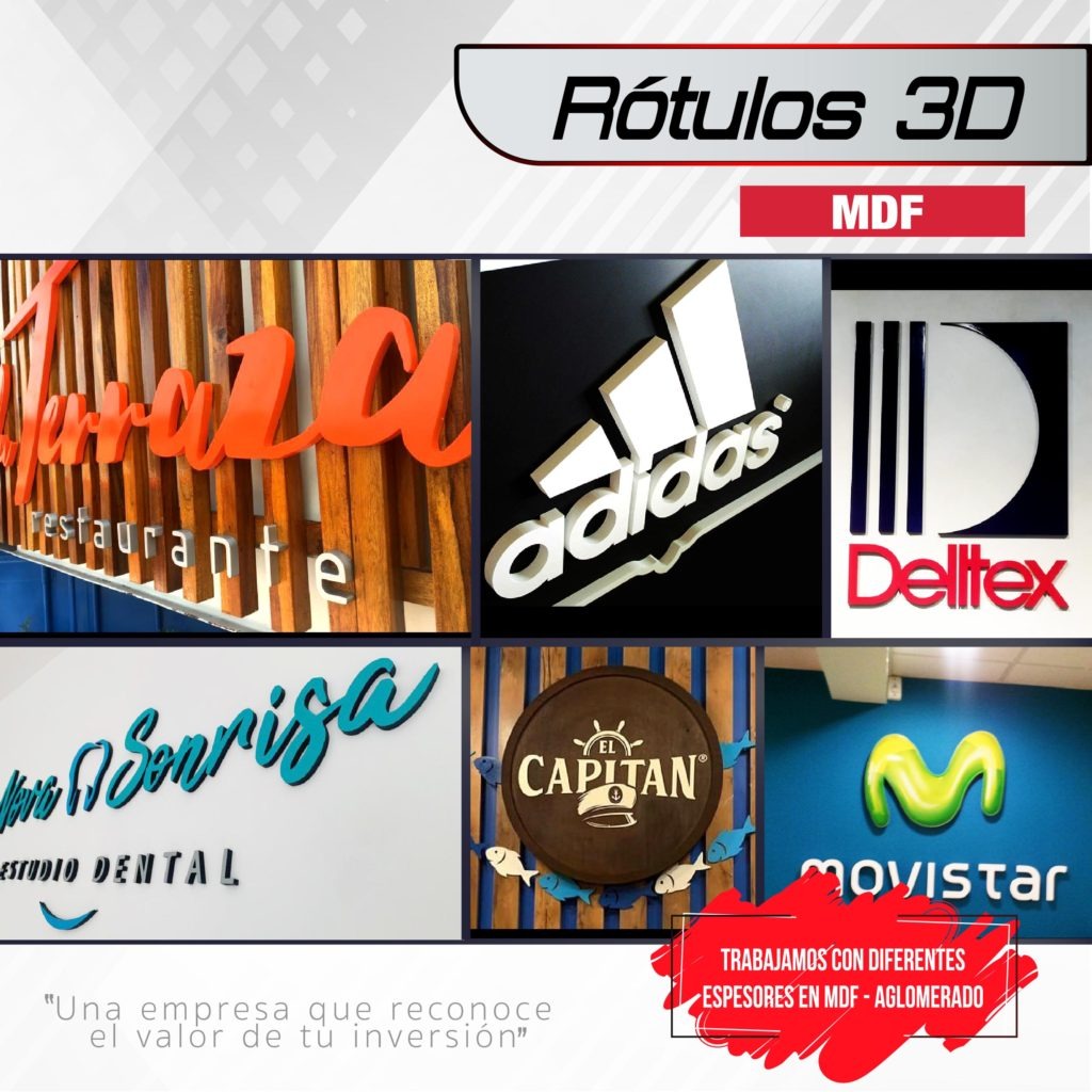 ROTULOS 3D EN MDF